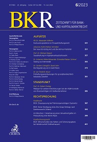 Cover zum Beitrag in BKR 2023 386 f.